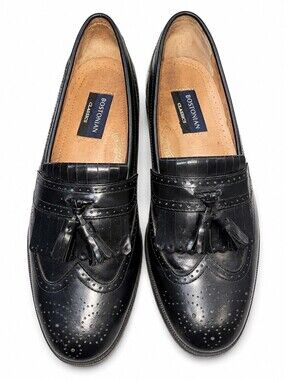 Bostonian Florentine Black Leather Tassel Loafer Men's Dress Shoes 8.5 M
